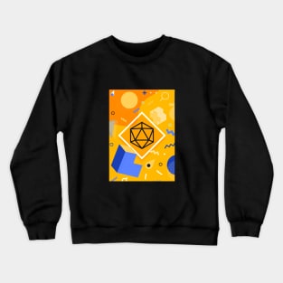 Polyhedral Dice Set Memphis Design Orange Tabletop RPG Crewneck Sweatshirt